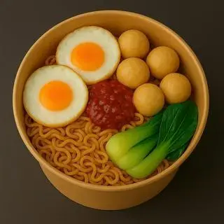 Hình ảnh Mì Trộn Sa Tế Ốp La – Cá Viên