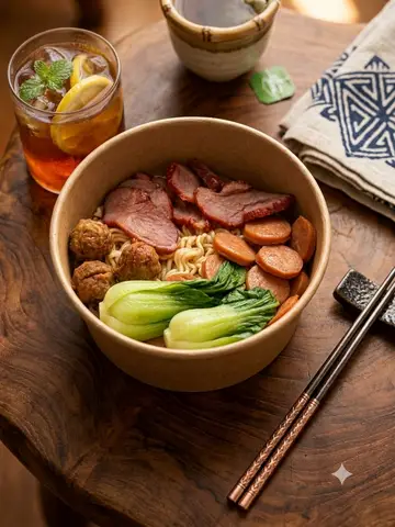 Hình ảnh combo mì lườn ngỗng+ nước tuỳ chọn