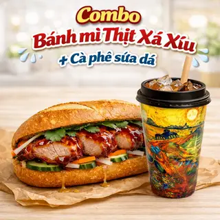Hình ảnh Combo Bánh mì thịt Xá xíu + Cf sữa đá