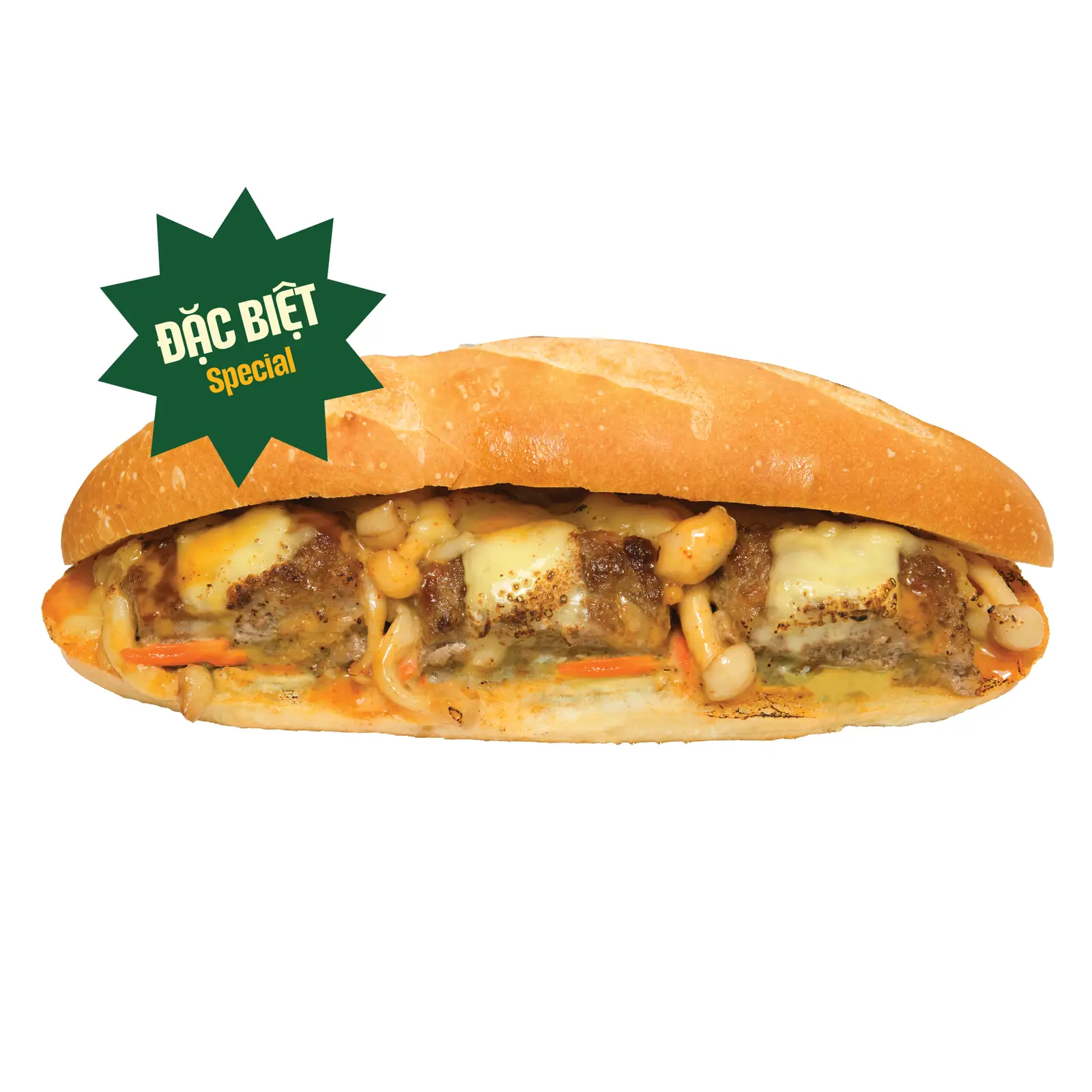 Hình ảnh Bánh mì bò nướng pho-mai đặc biệt