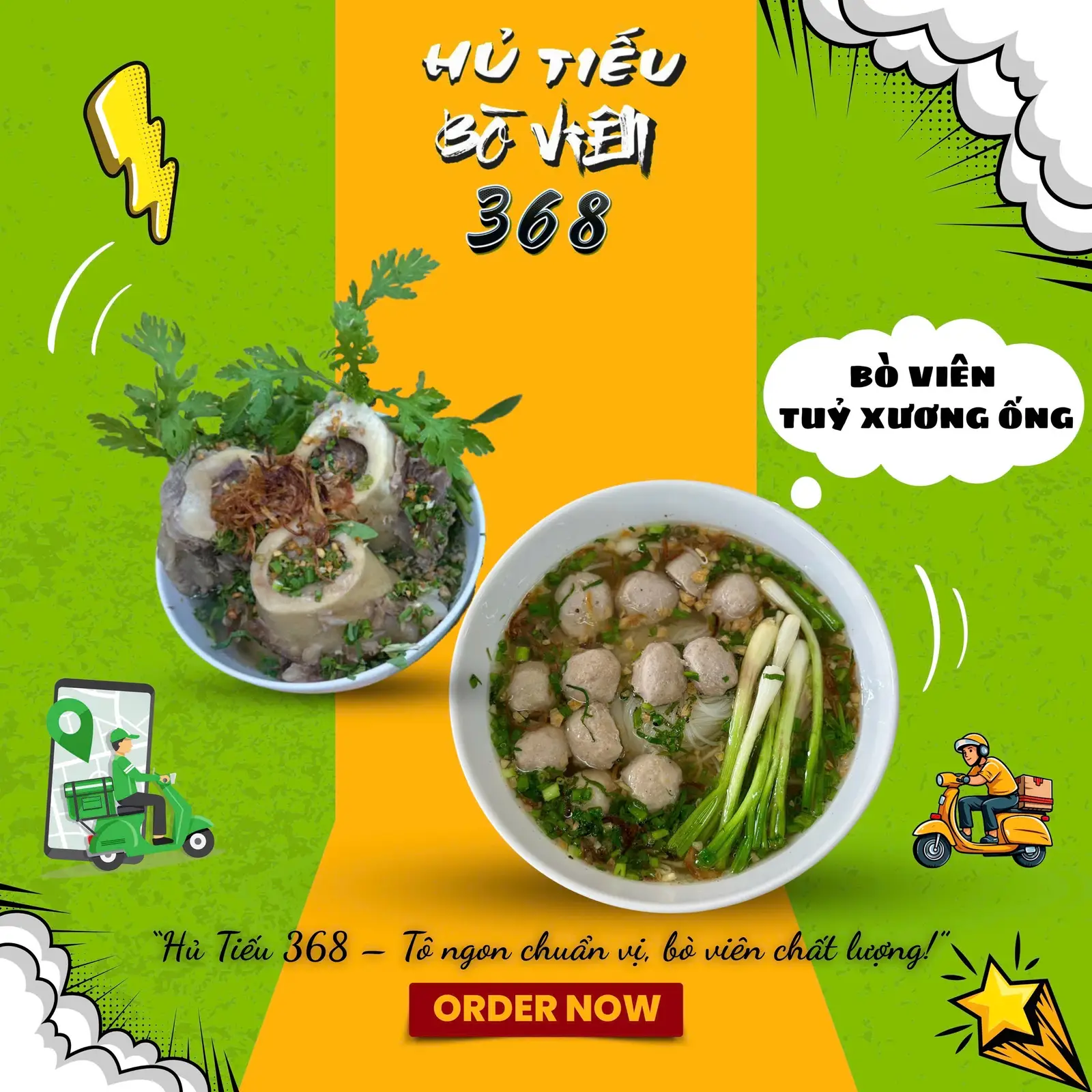 Hình ảnh Hủ tiếu bò viên tủy xương ống