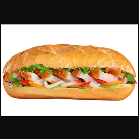 Hình ảnh Bánh mì heo quay xúc xích