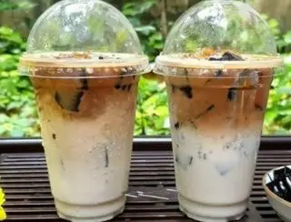 Hình ảnh Sữa tươi cà phê hạnh nhân