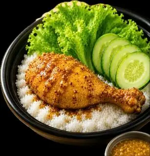 Hình ảnh  Cơm thố gà giòn sốt trứng muối