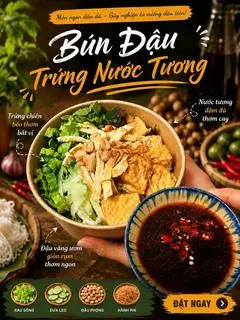 Hình ảnh Bún Đậu + Trứng Sợi Nước Tương