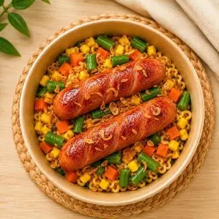 Hình ảnh Mì trộn indomie xúc xích