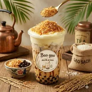 Hình ảnh Trà sữa ô long kem dừa cháy (size M)
