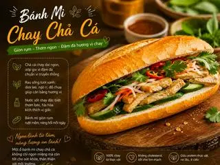 Hình ảnh Bánh mì chả cá chay