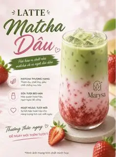 Hình ảnh Latte matcha dâu - ly 700ml