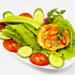 Hình ảnh Mắm chưng rau sống - đậu rồng - đậu bắp