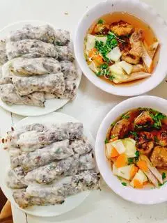 Hình ảnh bánh cuốn nhân thịt chả lẫn