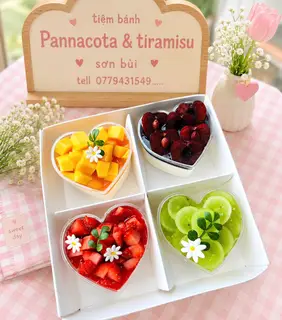 Hình ảnh panacota combo 4 vị họp tim