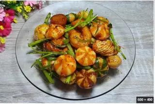 Hình ảnh combo cá viên sốt mắm tỏi
