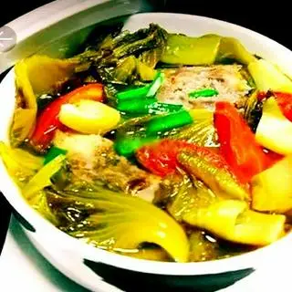 Hình ảnh Cơm canh cải chua sườn non