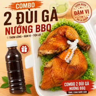 Hình ảnh Combo 2 Đùi Gà Nướng BBQ 1/4 Lớn+ 1 Chai Nước Sâm Lạnh