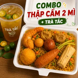 Hình ảnh Combo mì trộn thập cẩm đặc biệt 2 mì - trà tắc hoa nhài