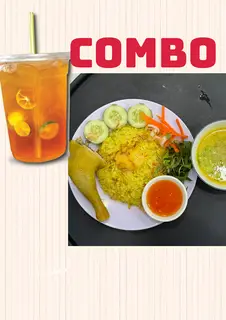 Hình ảnh combo cơm đùi chặt- trà tắc 