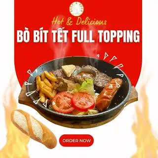 Hình ảnh Bò bít tết full topping - Beef steak + full topping