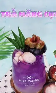 Hình ảnh Trà Măng Cụt Tươi Hoa Đậu Biếc