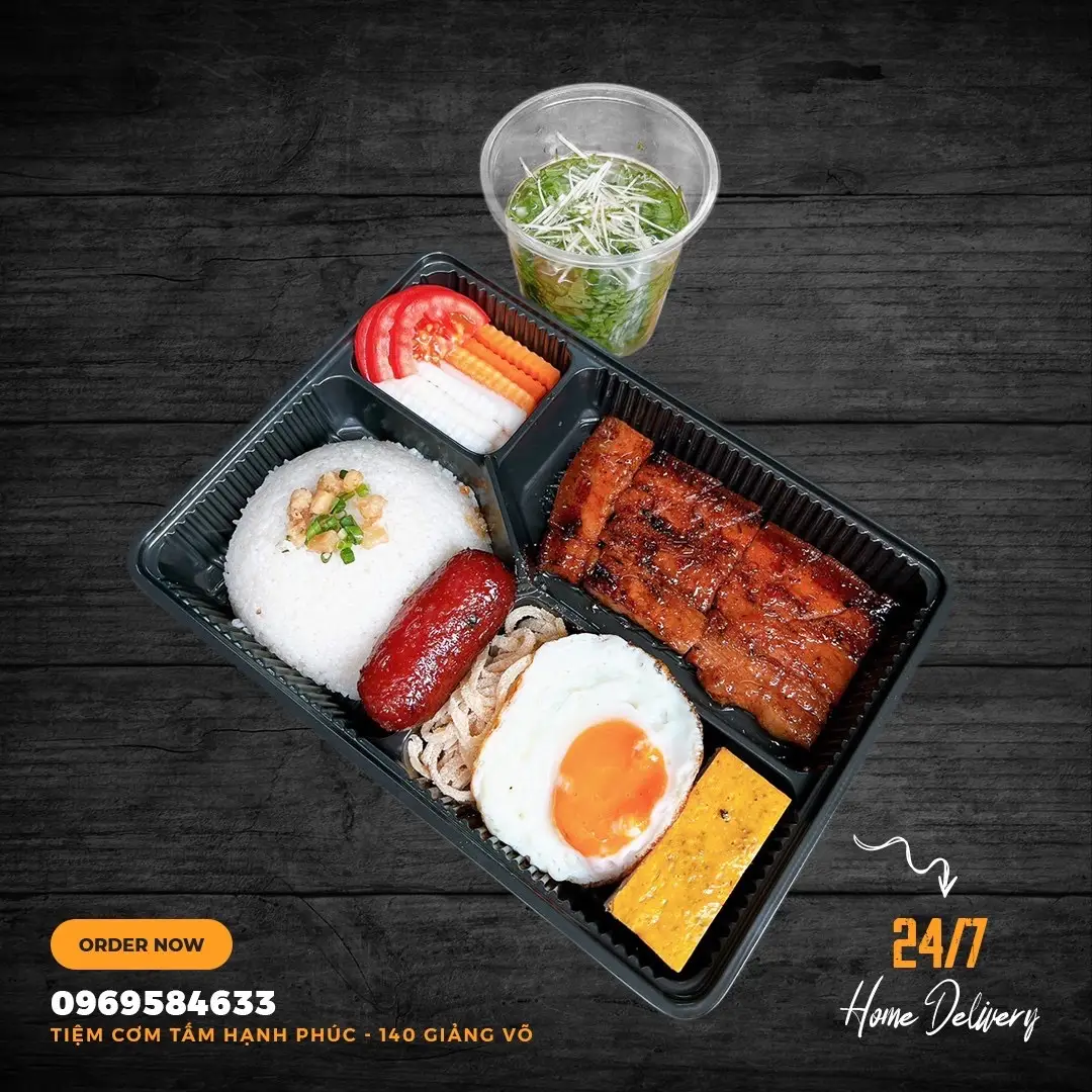 Hình ảnh Cơm Tấm Ba Rọi Rim Mắm Hạnh Phúc Full Toping
