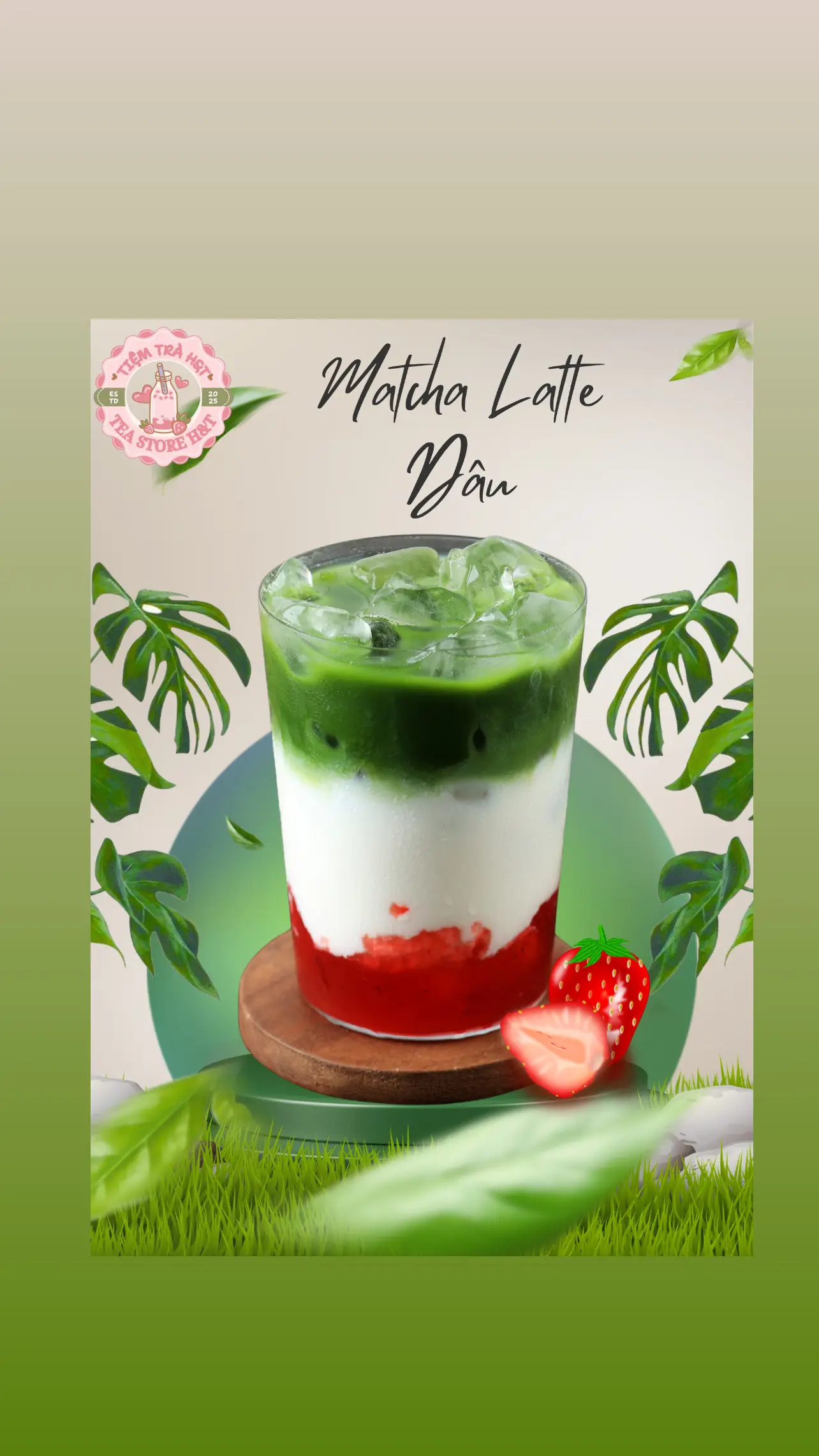 Hình ảnh Matcha Latte Dâu - Size L