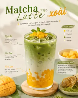 Hình ảnh mattcha latte xoài