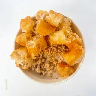 Hình ảnh Cháo sườn thịt băm + quẩy + Ruốc