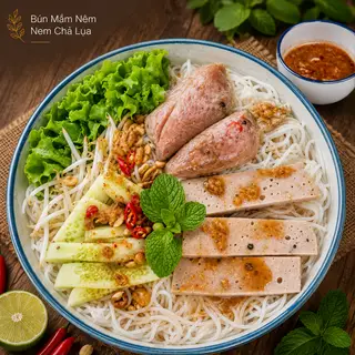 Hình ảnh Bún Mắm Nêm Nem Chả Lụa