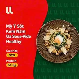 Hình ảnh Mỳ Ý Sốt Kem Nấm & Gà Sous-Vide - Creamy Mushroom & Chicken Pasta