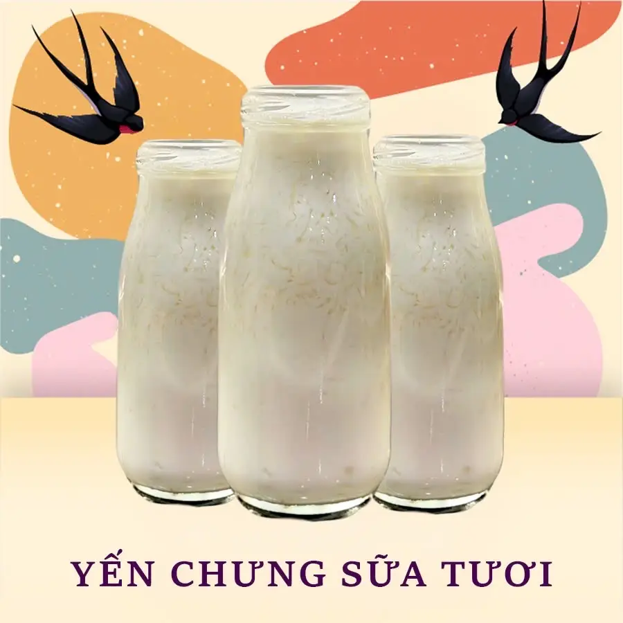 Hình ảnh Yến chưng sữa tươi + nguyên liệu tuỳ chọn 