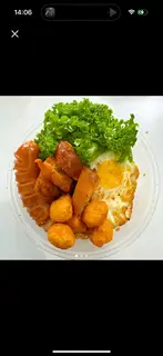 Hình ảnh Mì trộn thập cẩm - trứng opla - cá viên xúc xích - ức gà - salad