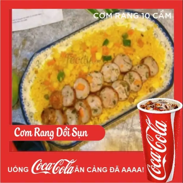 Hình ảnh cơm rang dồi sụn + coca