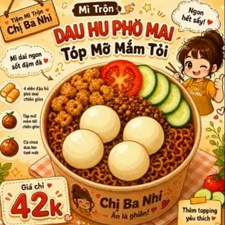 Hình ảnh Mì Indomie trộn đâu hủ pho mai 
