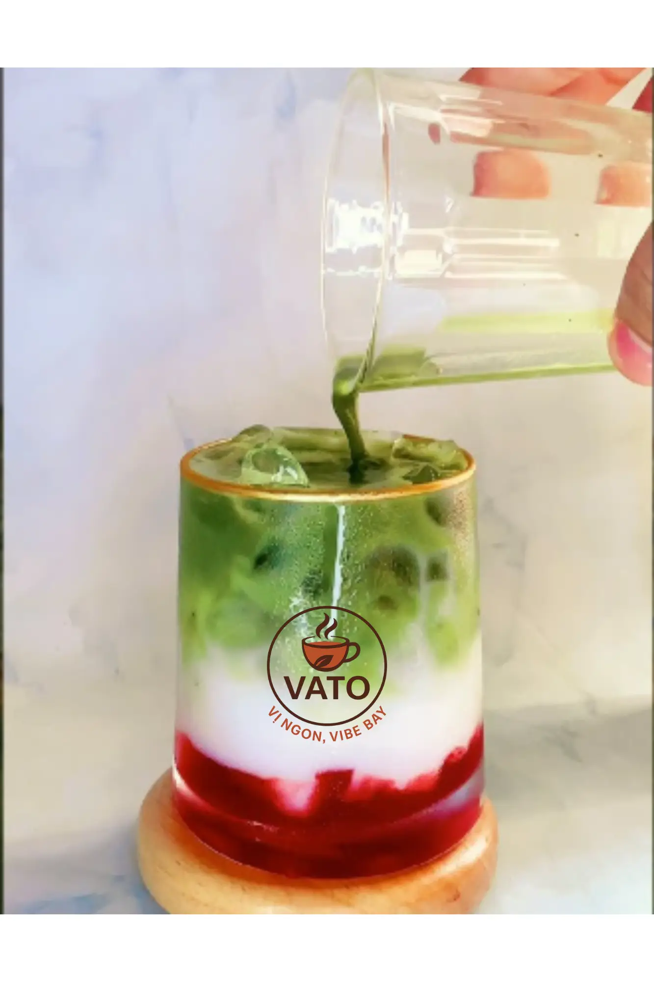 Hình ảnh Matcha latte dâu