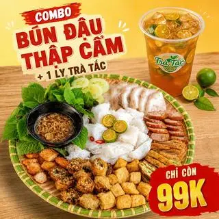 Hình ảnh [ BEST SELLER] 1 Bún Đậu Thập Cẩm No Bụng  - 1 Ly Trà Tắc 