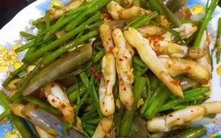 Hình ảnh ốc mống tay xào rau muống 