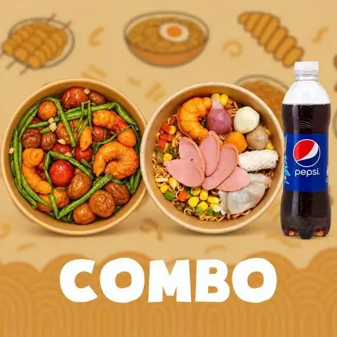 Hình ảnh Combo cá viên chiên mắm mỳ trộn tùm lum - 01 Pepsi