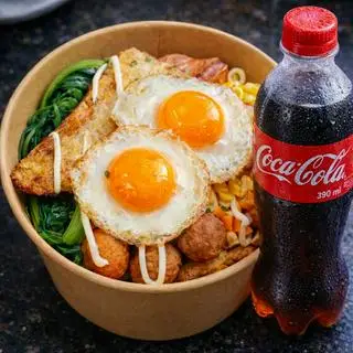 Hình ảnh Mì trộn indo full toping + coca