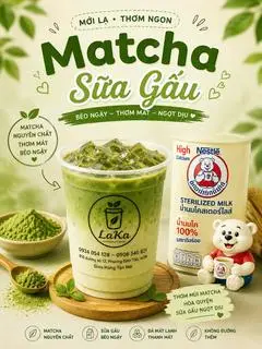 Hình ảnh Matcha sữa gấu