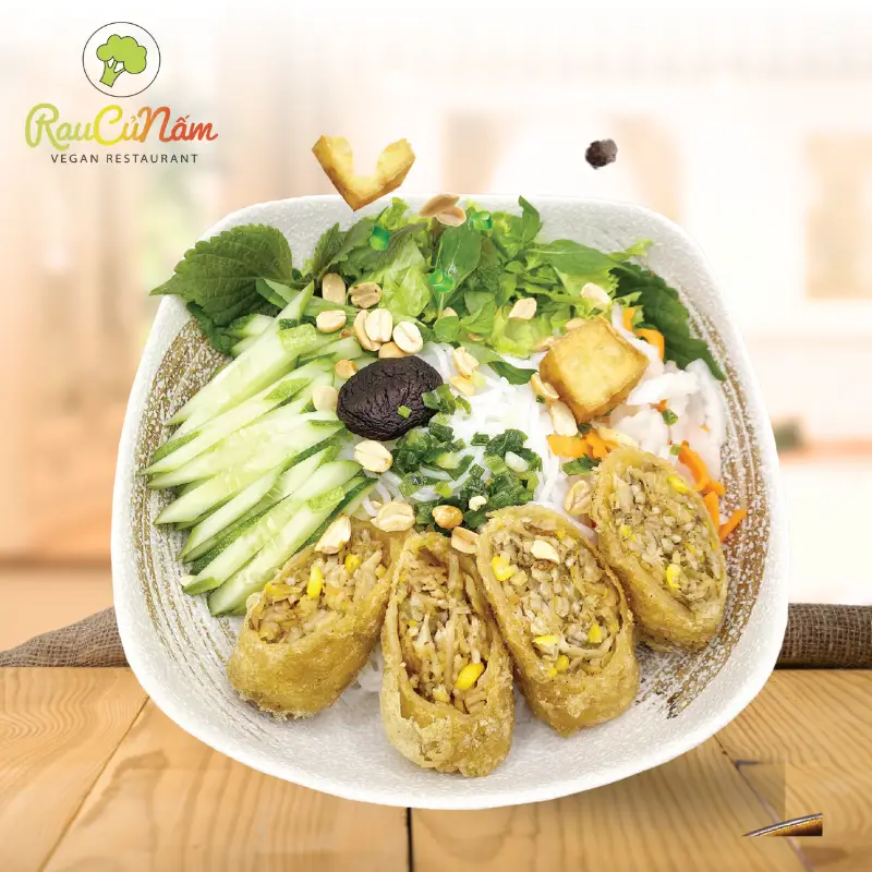 Hình ảnh Bún chả giò nấm chay