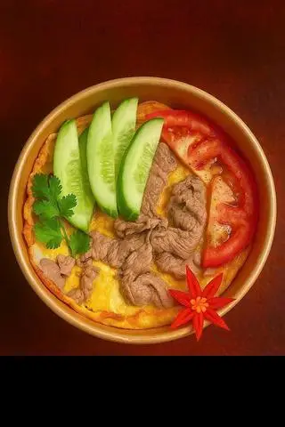 Hình ảnh ComBo Cơm Bò Chả Cá Phủ Trứng + Canh Rong Biển