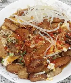 Hình ảnh Bột+ Môn Chiên Trứng