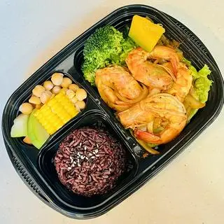 Hình ảnh Cơm tôm sốt sa tế dầu oliu