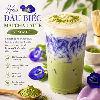 Hình ảnh Hoa đậu biếc Matcha latte kem muối