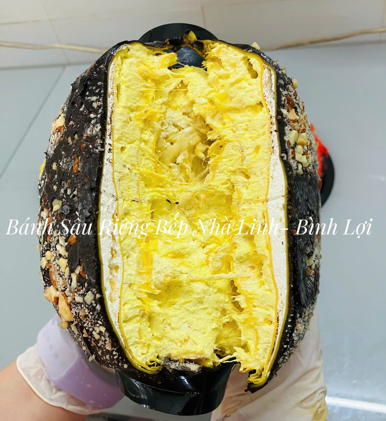 Hình ảnh BÁNH CREPE SẦU RIÊNG SOCOLA HẠNH NHÂN SIZE 14CM
