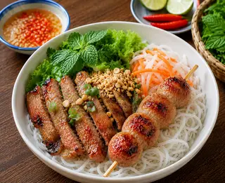 Hình ảnh Bún Thịt Và Nem Nướng