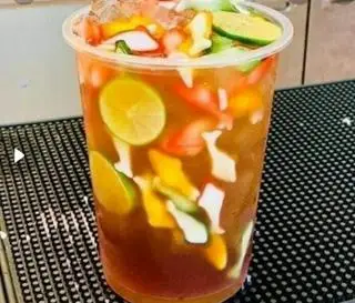 Hình ảnh Trà tắc siêu to khổng lồ thạch con cá - 1000ml