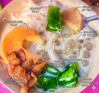 Hình ảnh Chè thập cẩm sữa chua trái cây bánh Plan Táo đỏ siêu ngon đậm vị Full Toping, món ngon bồ dưỡng độc quyền HARU