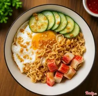 Hình ảnh Mì Sốt Chua Cay Thanh Cua Trứng 