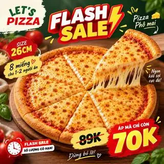 Hình ảnh Pizza Phô Mai( Cheese Pizza)- Size 26cm